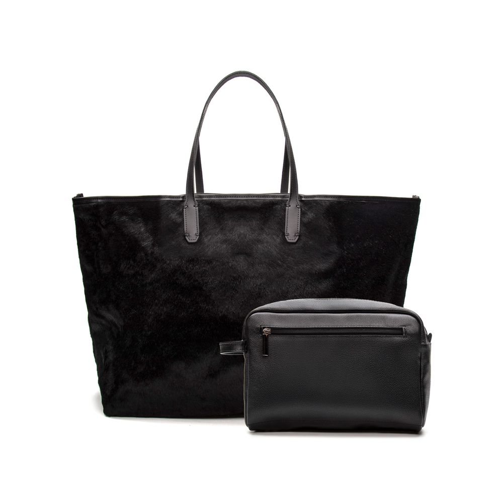 Bolsa Feminina Rina Pelo Preto Média