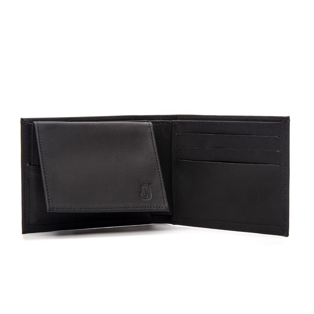 Carteira Masculina Lucca em Couro Preto – Carteira e Porta-Cartões 2 em 1