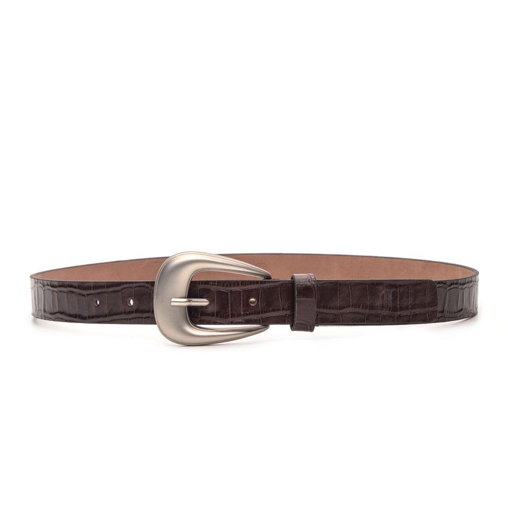 Cinto de Couro Croco Rovere Café