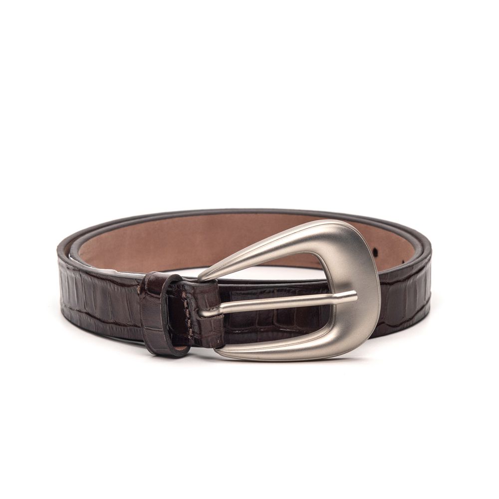 Cinto de Couro Croco Rovere Café