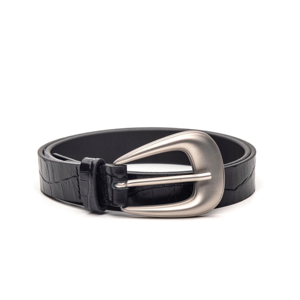Cinto de Couro Croco Rovere Preto