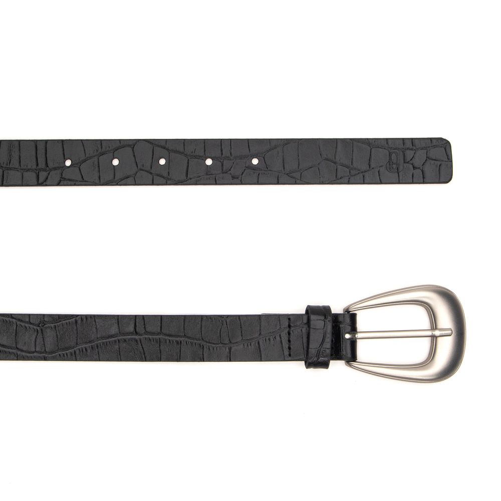 Cinto de Couro Croco Rovere Preto