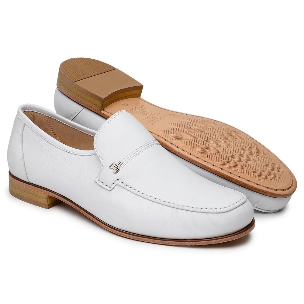 Tamanho Especial Clássico Mocassim Branco 001