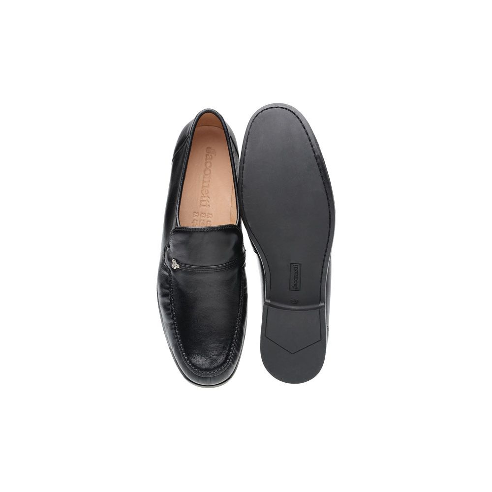 Clássico Mocassim Preto 001b Solado De Borracha