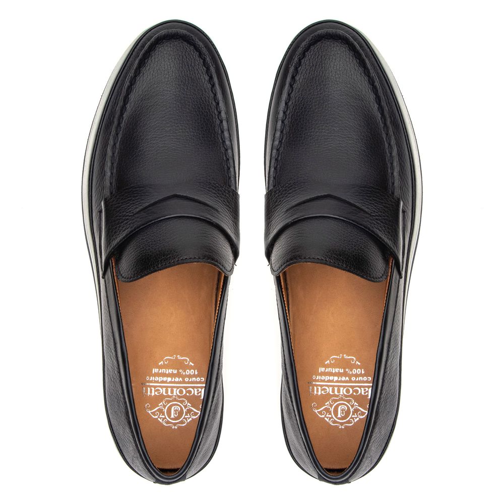 Sapato Loafer Pienza de Couro Marinho Escuro