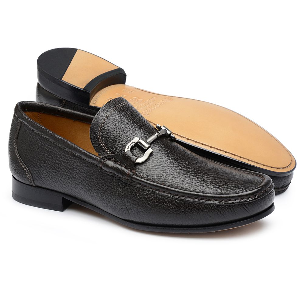 Mocassim Casual Floater Café Gf01 Solado De Couro