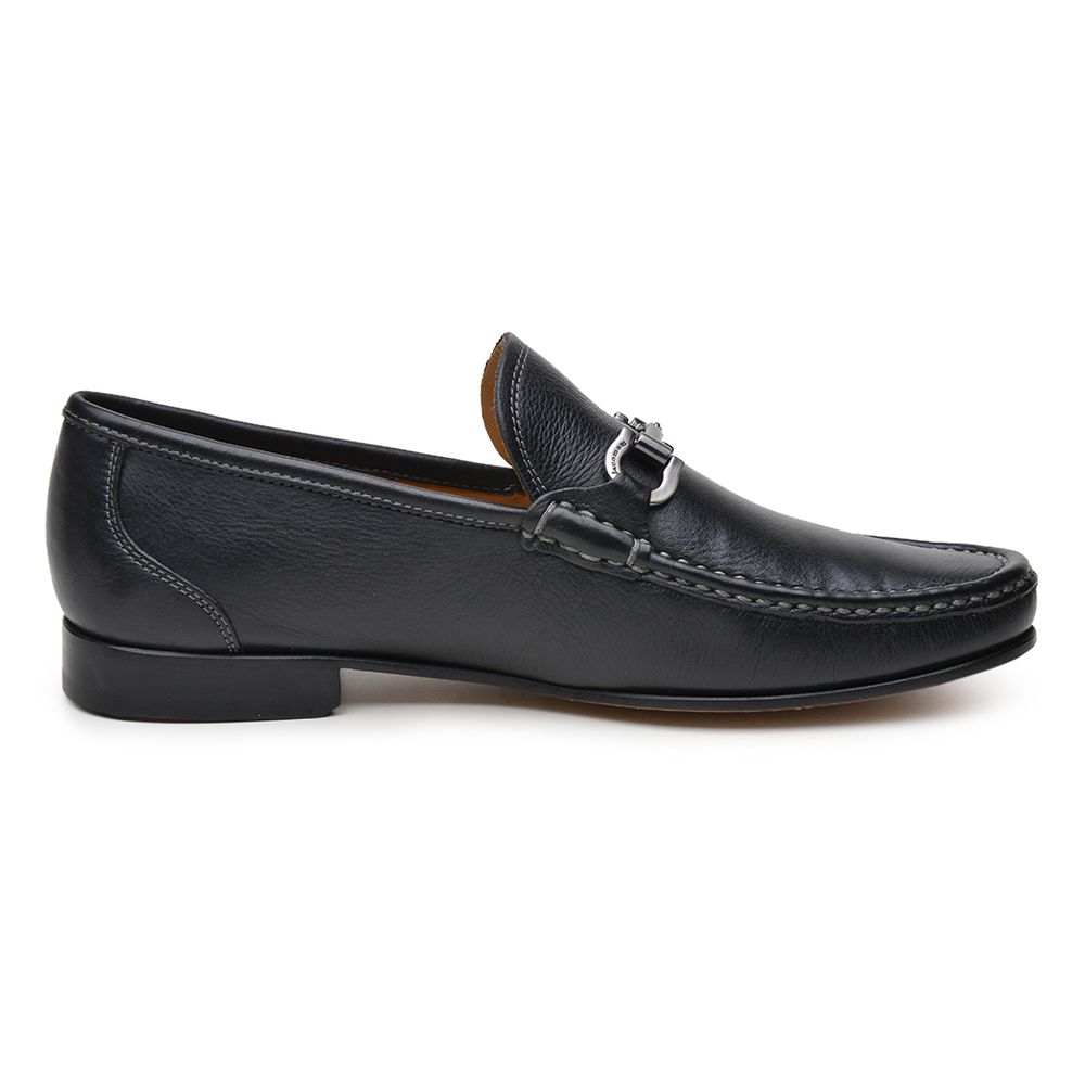 Mocassim Casual Masculino Preto Gf01 Solado De Couro