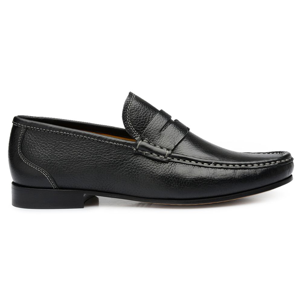 Mocassim Casual Floater Preto Gf03 Solado De Couro