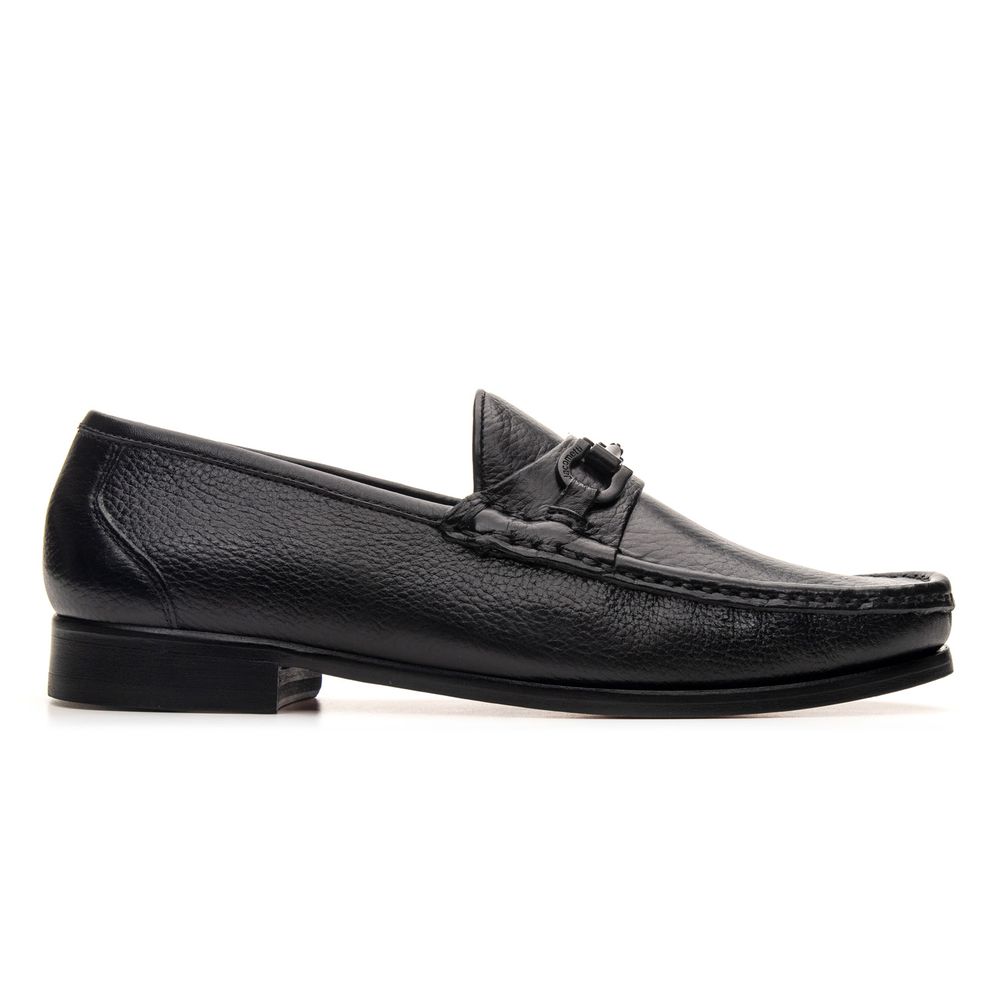 Mocassim Monaco Black Floater Solado de Couro