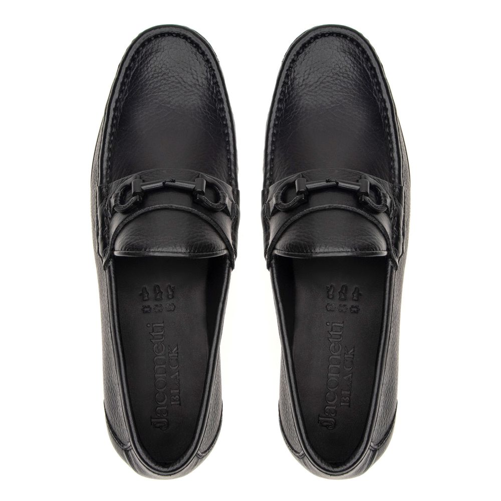 Mocassim Monaco Black Floater Solado de Couro