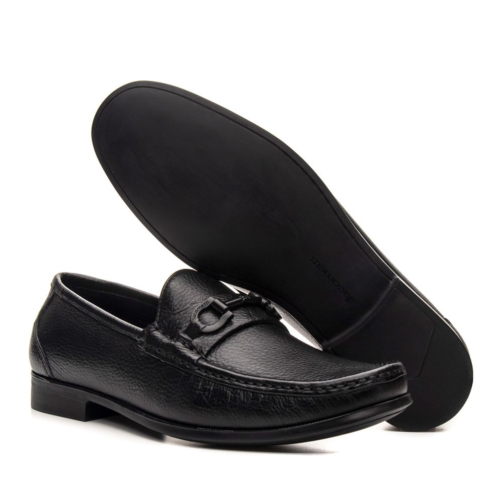 Mocassim Monaco Black Floater Solado de Borracha