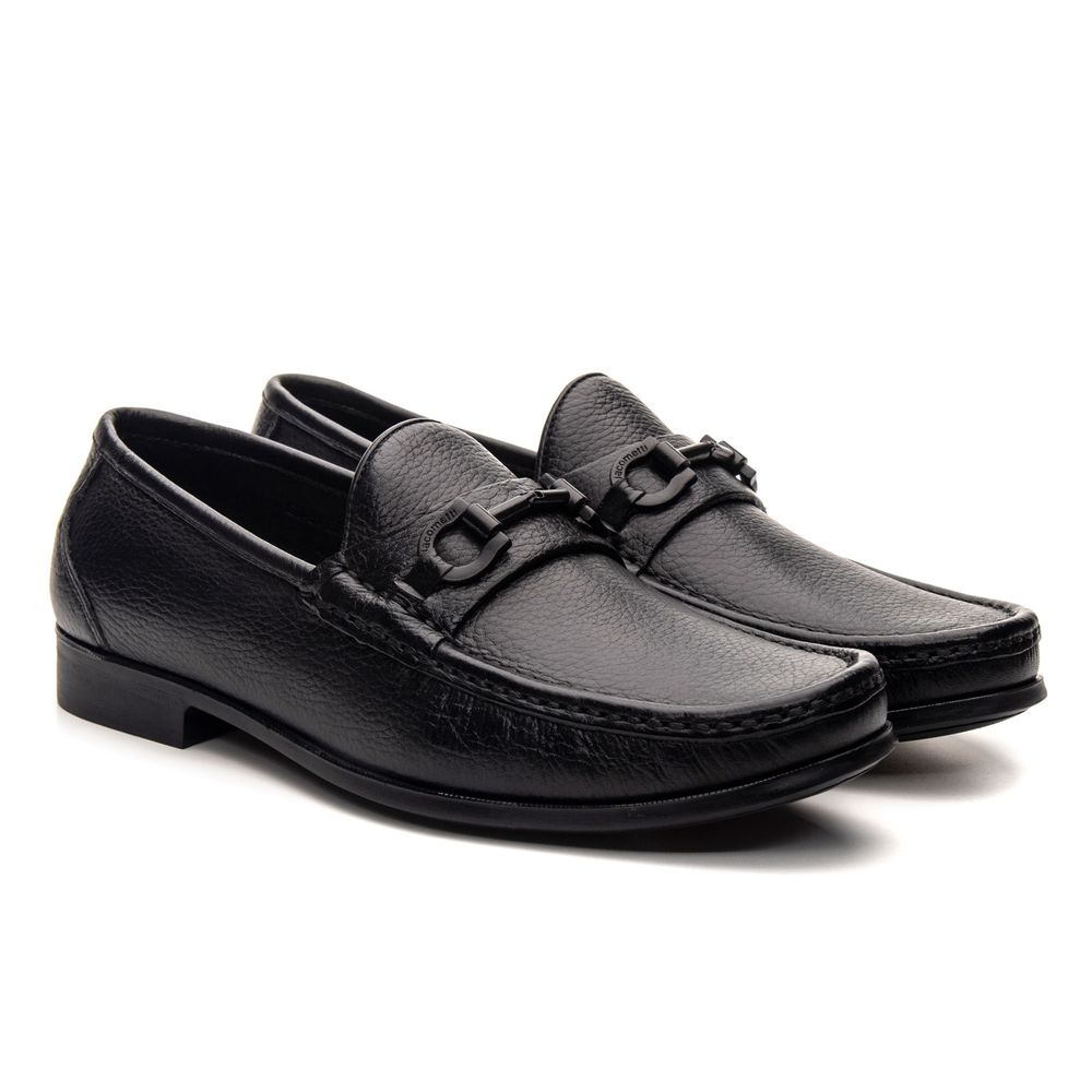 Mocassim Monaco Black Floater Solado de Borracha