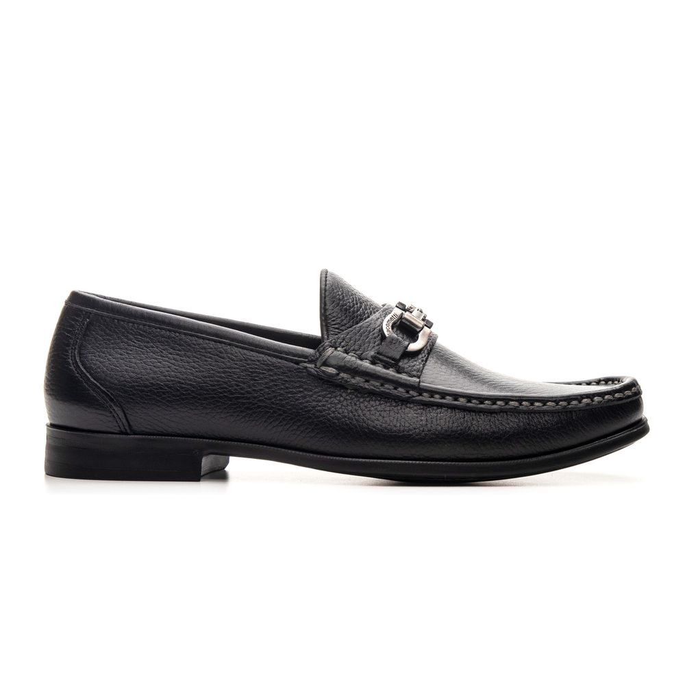 Mocassim Monaco Preto Floater Solado De Borracha