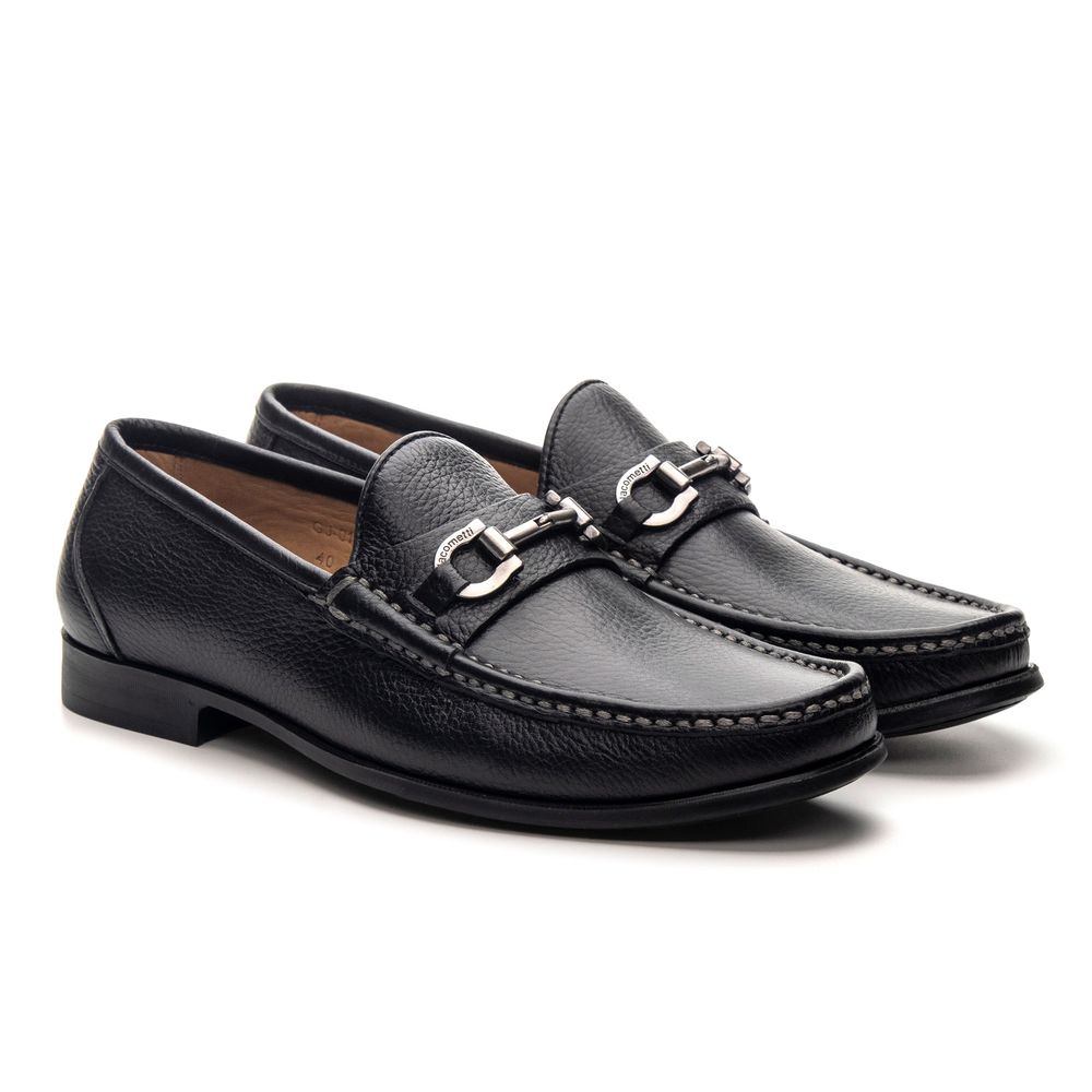 Mocassim Monaco Preto Floater Solado De Borracha