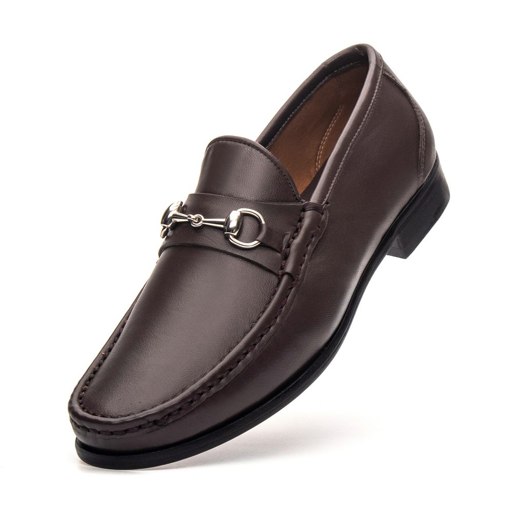 Mocassim Montalcino Café Solado de Couro 