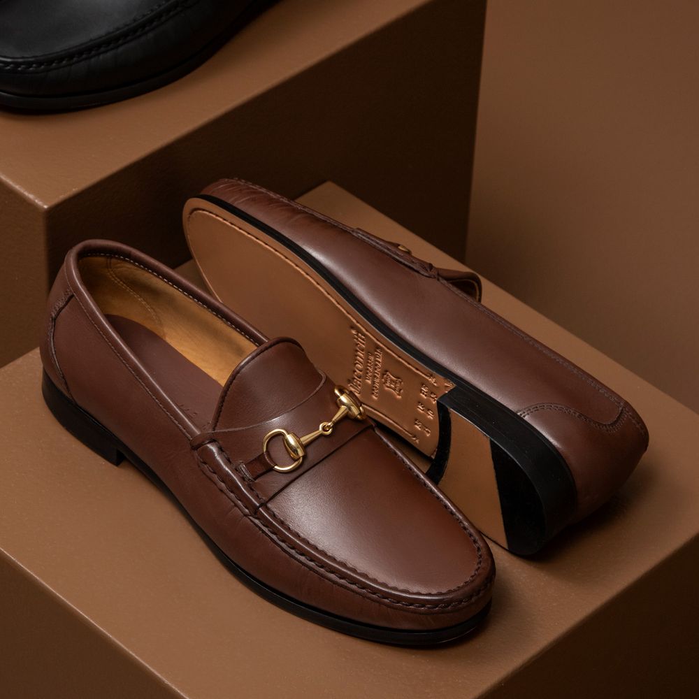 Mocassim Gold Capuccino Solado de Couro