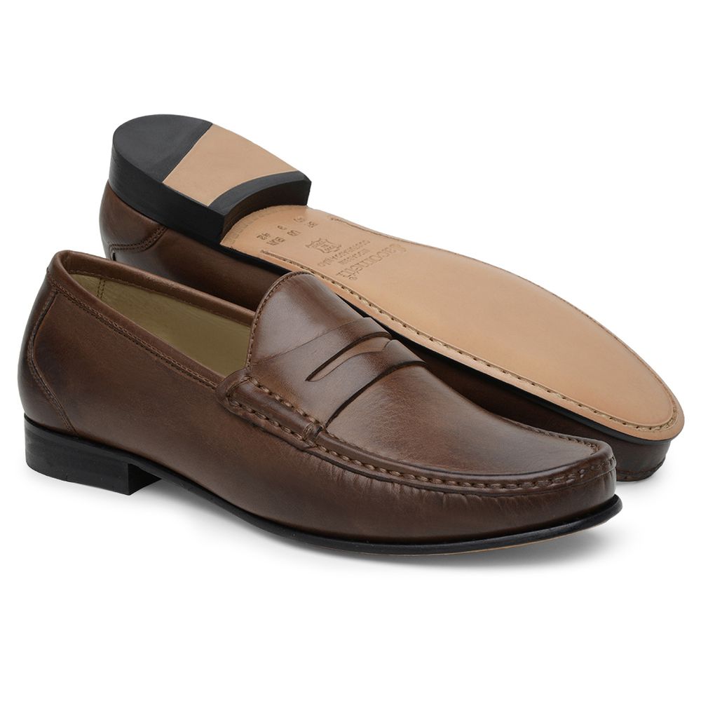 Mocassim Masculino de Couro Capuccino GJ03 Solado De Couro