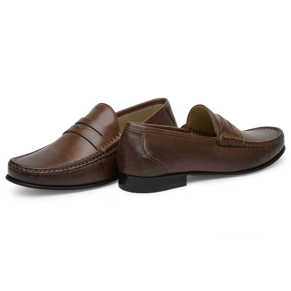 Mocassim Masculino de Couro Capuccino GJ03 Solado De Couro