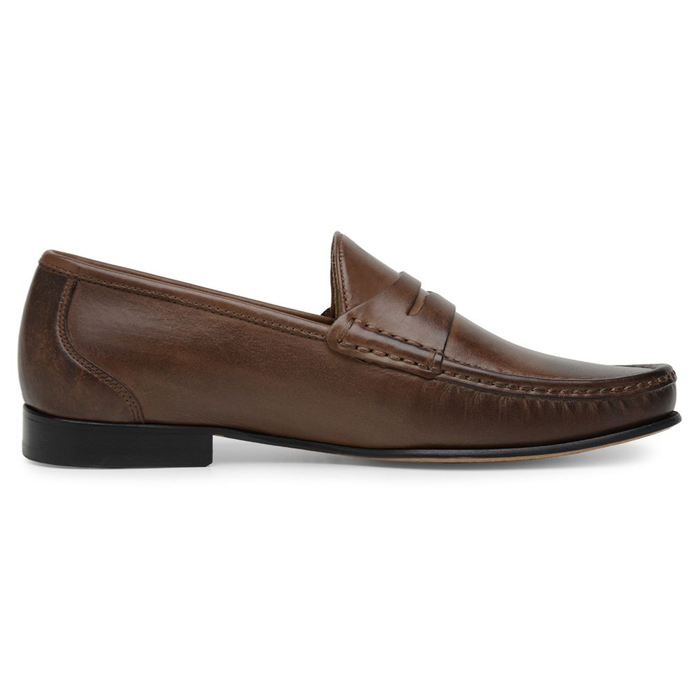 Mocassim Masculino de Couro Capuccino GJ03 Solado De Couro
