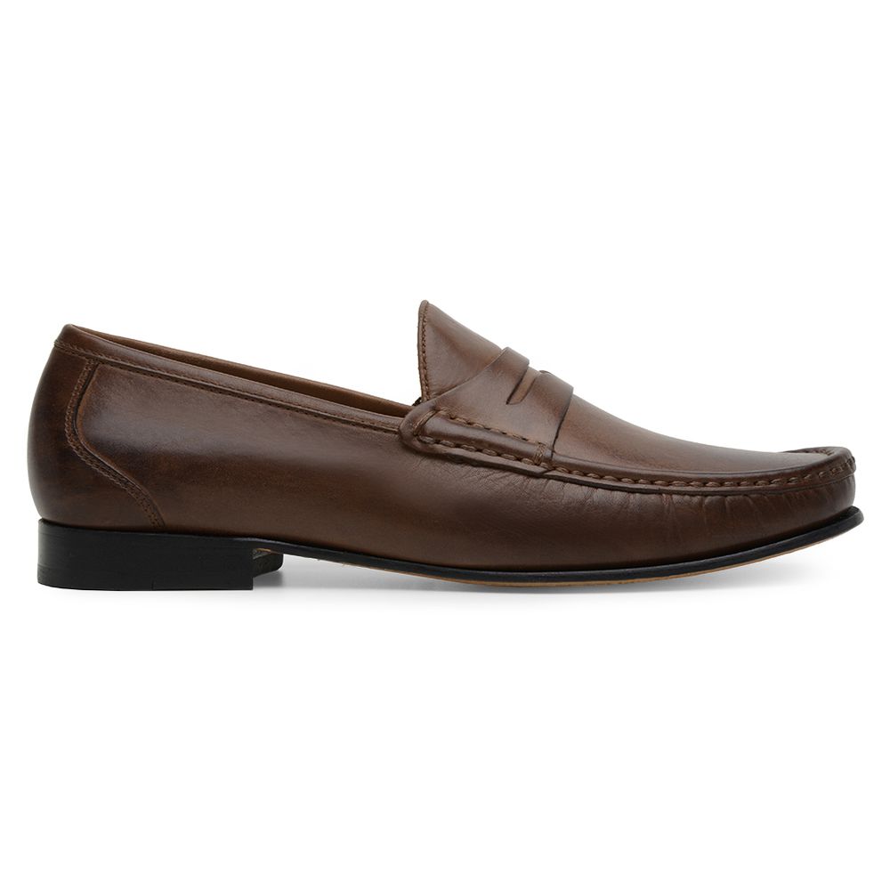 Mocassim Masculino de Couro Capuccino GJ03 Solado De Couro