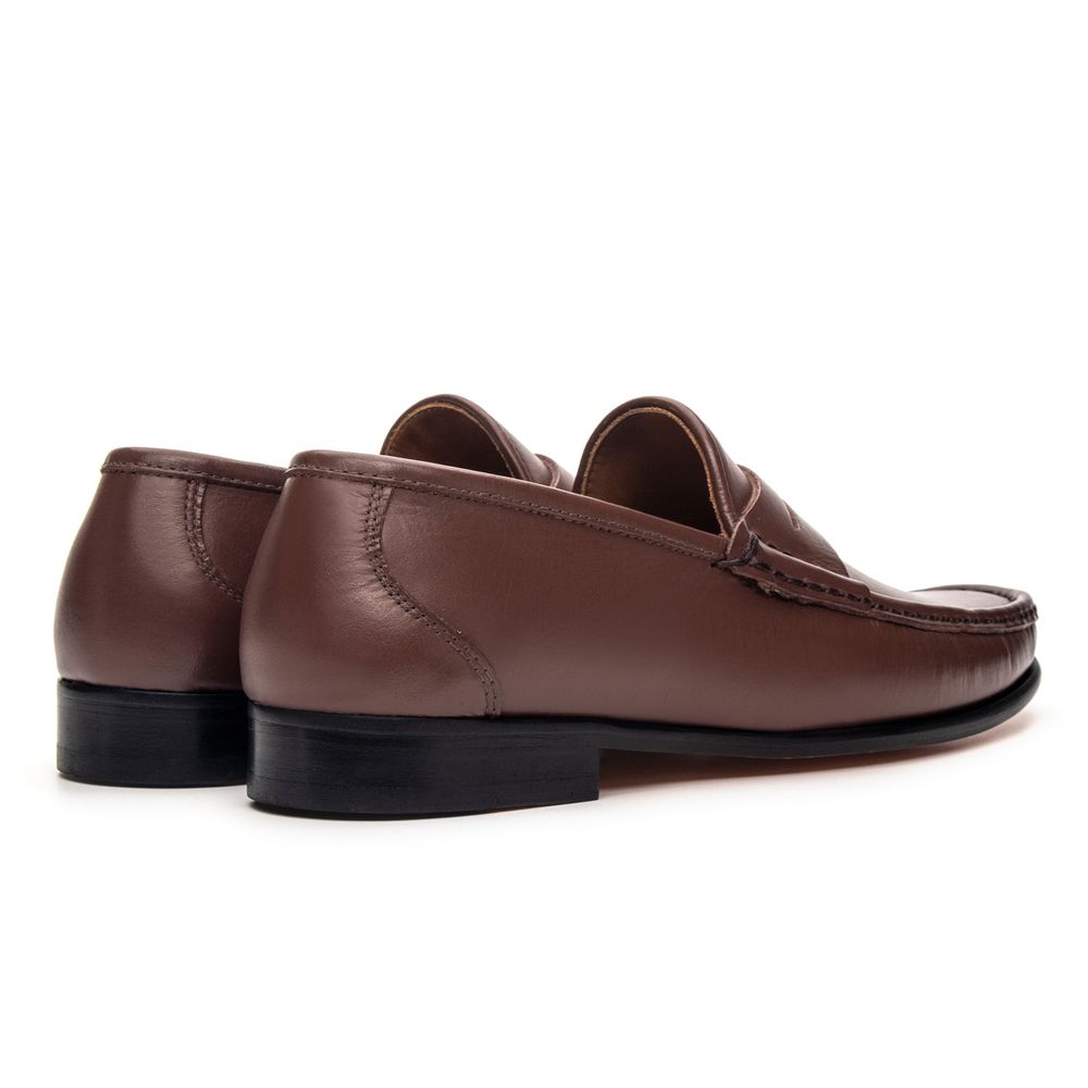 Mocassim Masculino Giacomo Capuccino Solado De Couro