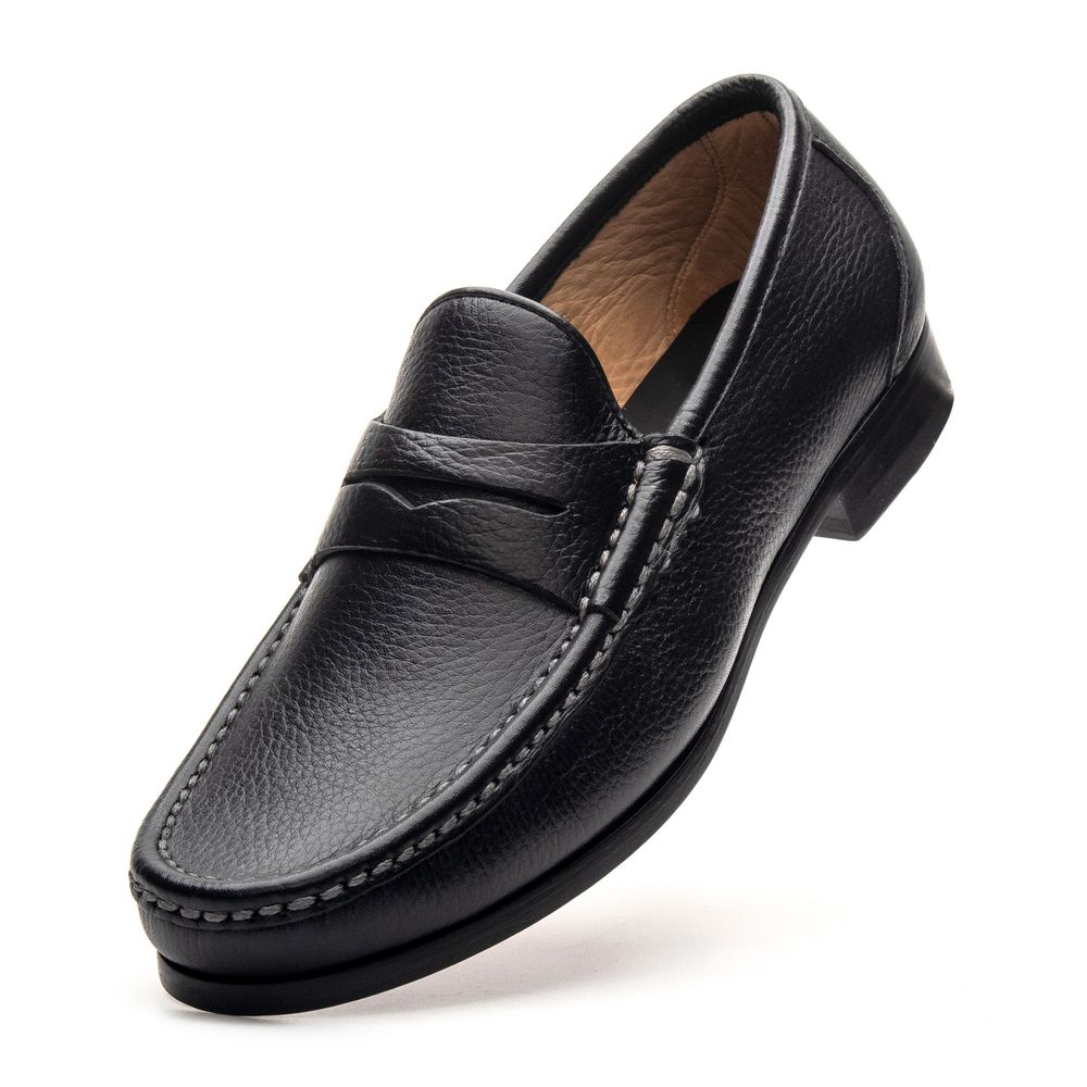 Mocassim Giacomo Preto Floater Solado de Couro