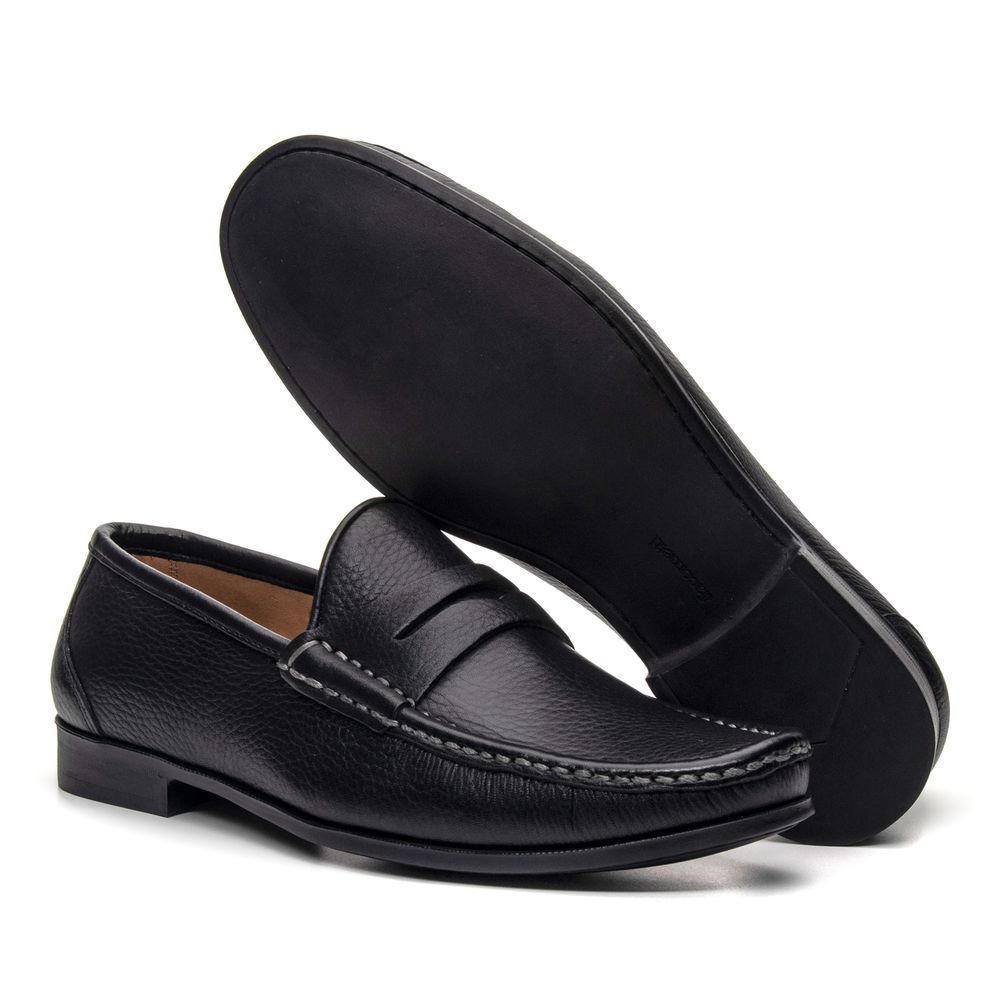 Mocassim Giacomo Preto Floater Solado de Borracha