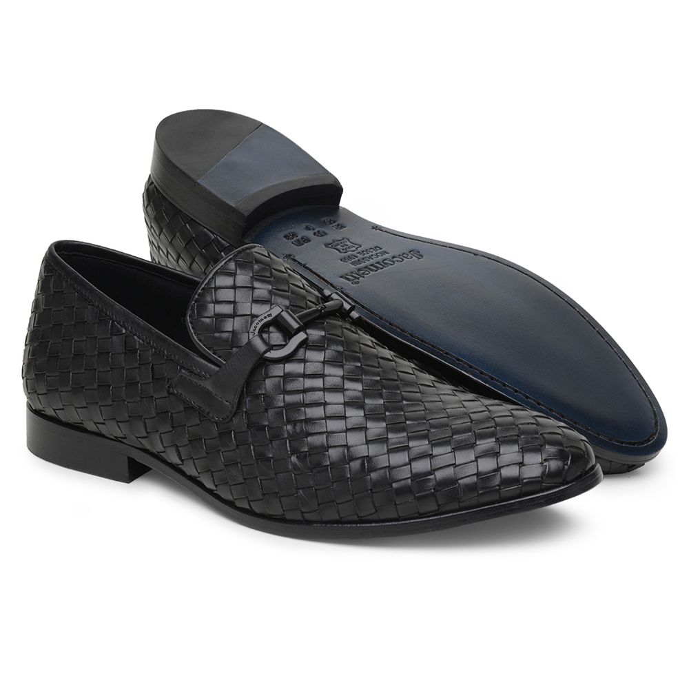 Mocassim Masculino Couro Tressê Preto GS01