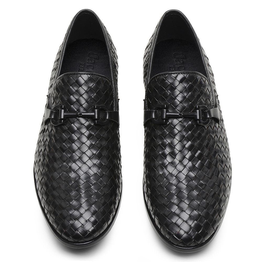 Mocassim Masculino Couro Tressê Preto GS01