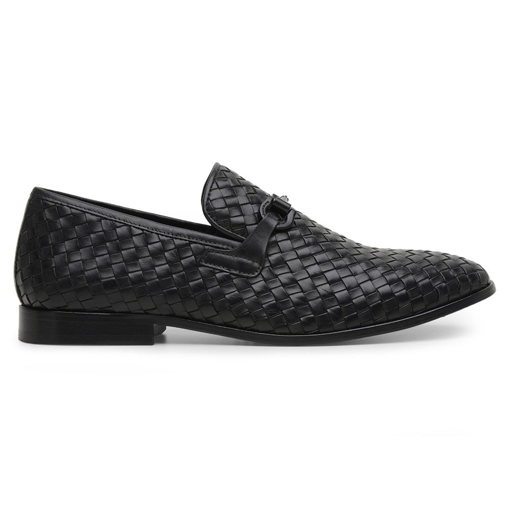 Mocassim Masculino Couro Tressê Preto GS01