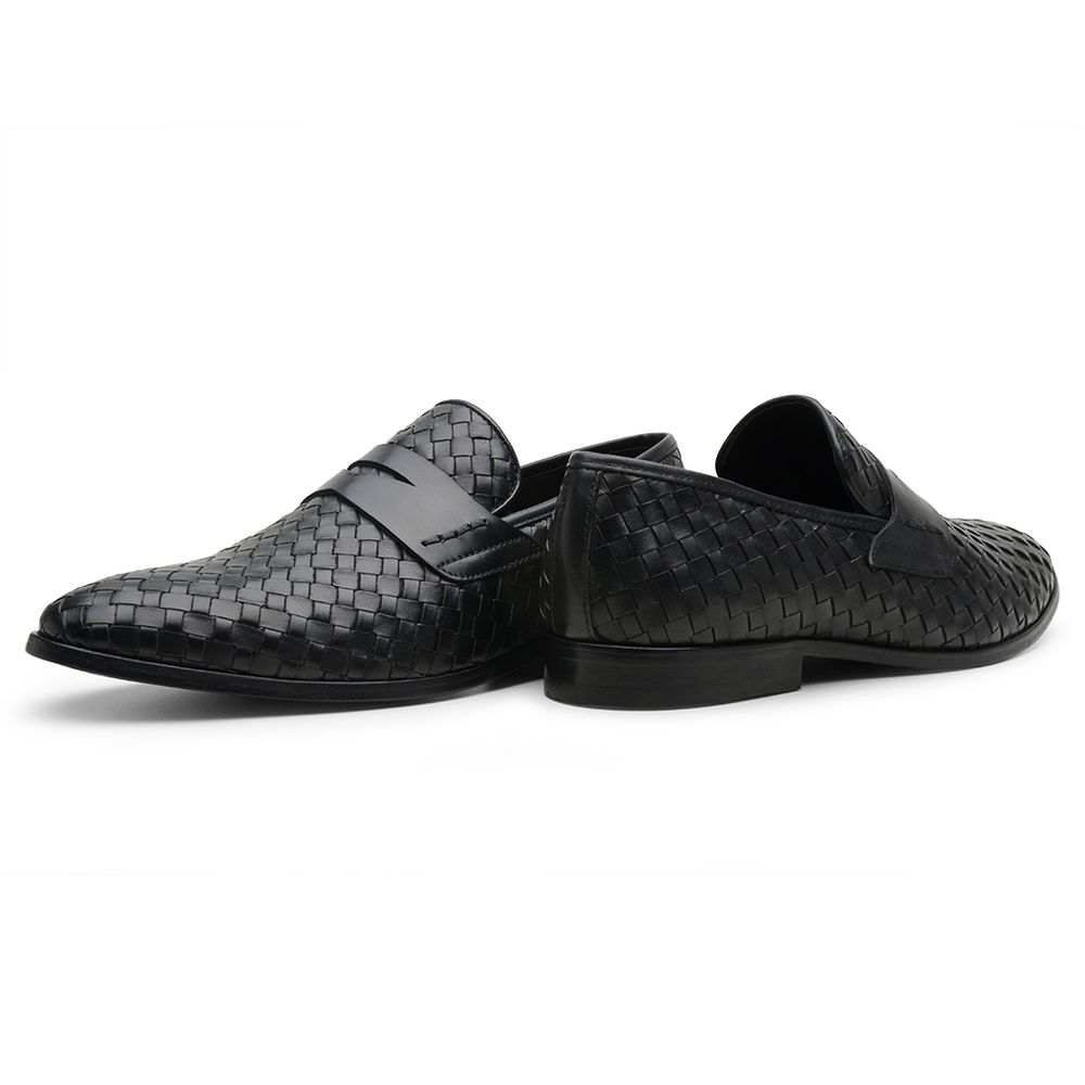 Mocassim Masculino Couro Tressê Preto GS03