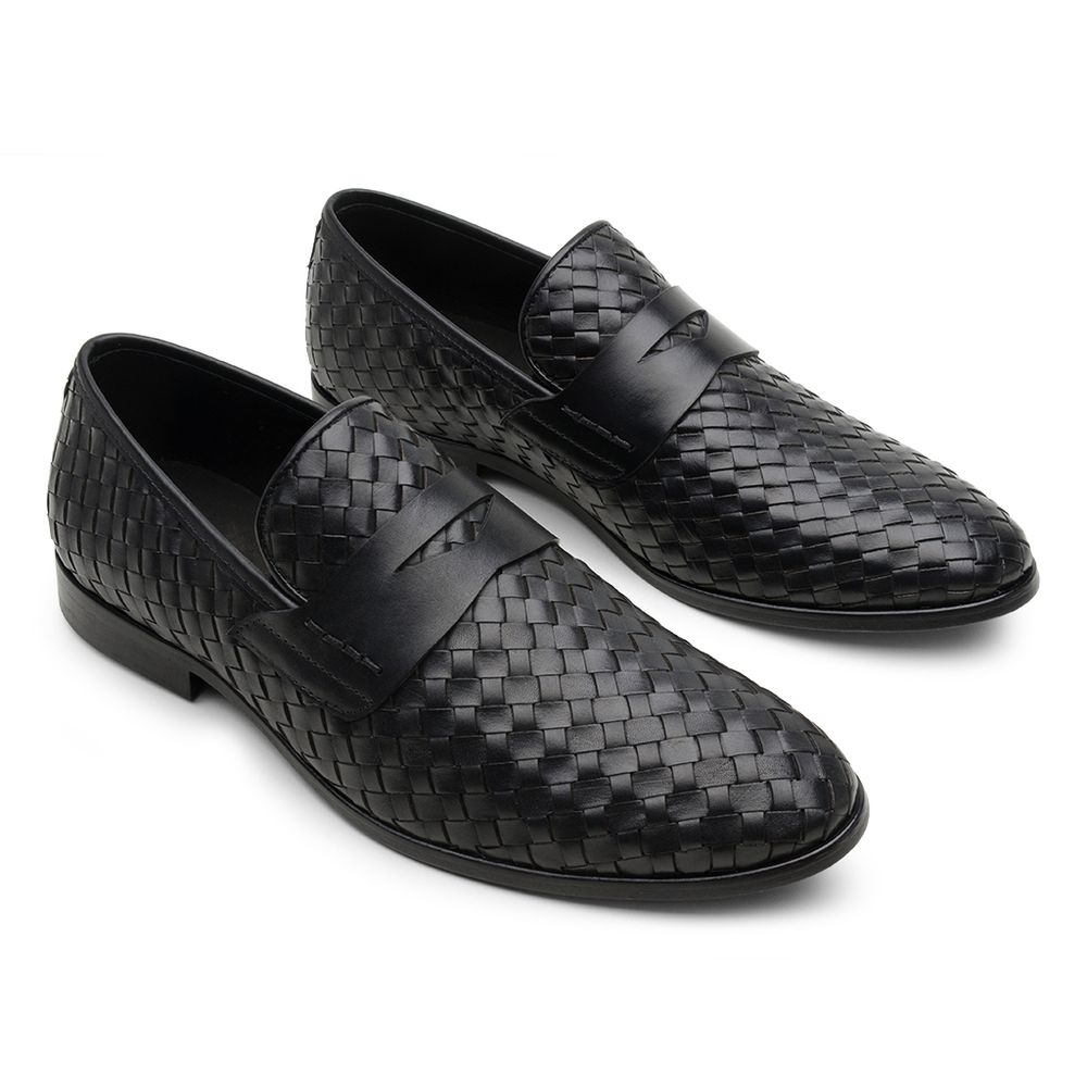Mocassim Masculino Couro Tressê Preto GS03