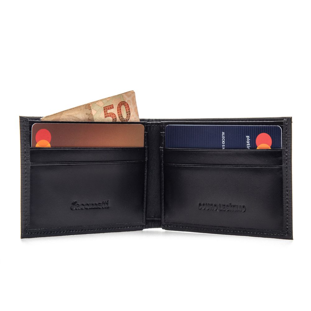 Carteira Masculina de Couro 2181 Preta