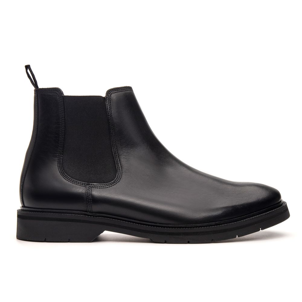 Bota Chelsea Montoro Masculina de Couro Preto