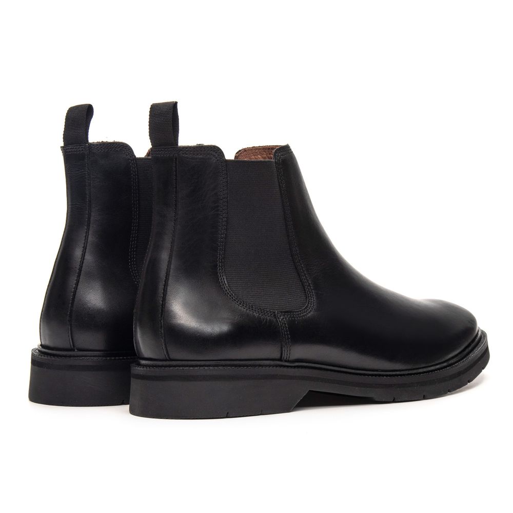 Bota Chelsea Montoro Masculina de Couro Preto