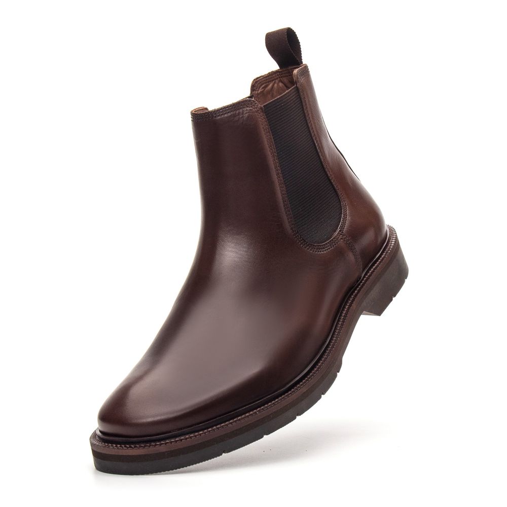 Bota Chelsea Montoro Masculina de Couro Castanho