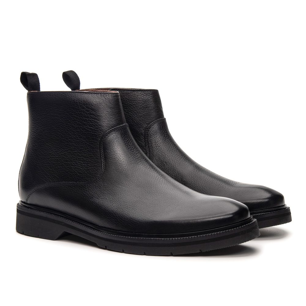Bota Masculina Torrione com Zíper de Couro Preto