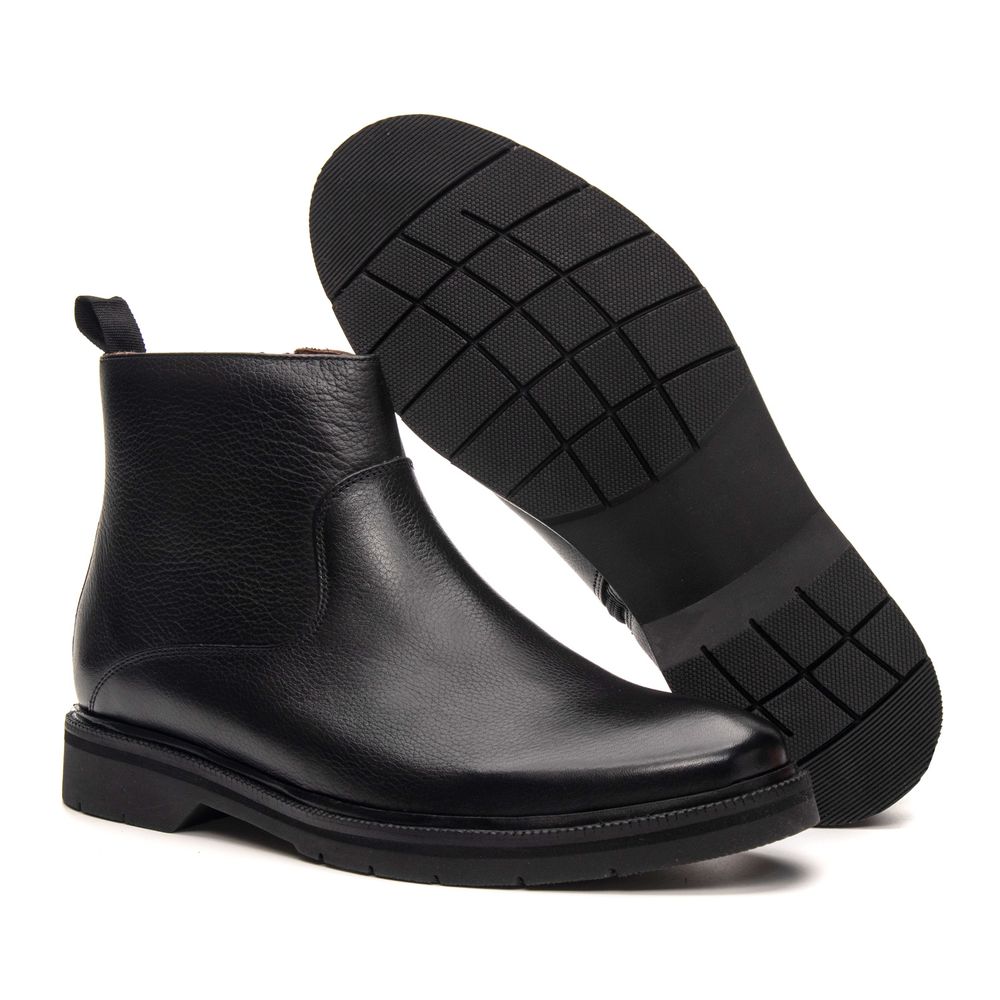 Bota Masculina Torrione com Zíper de Couro Preto