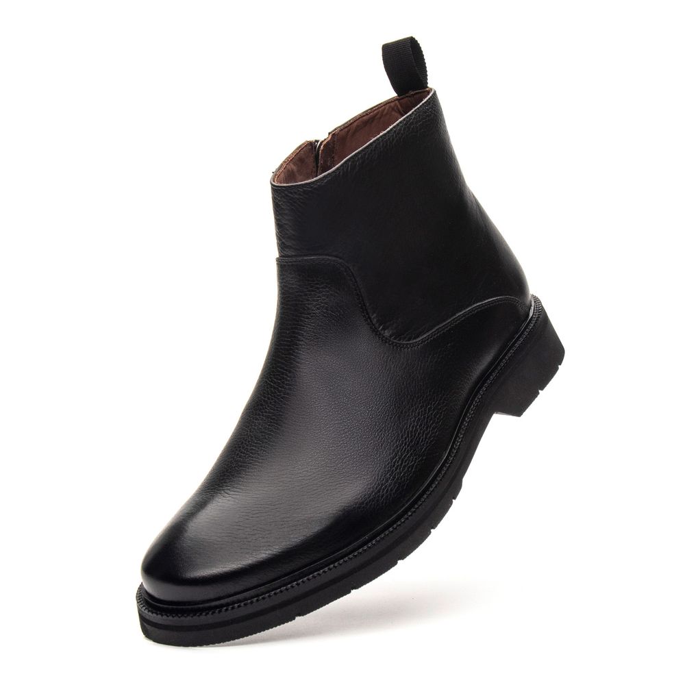 Bota Masculina Torrione com Zíper de Couro Preto