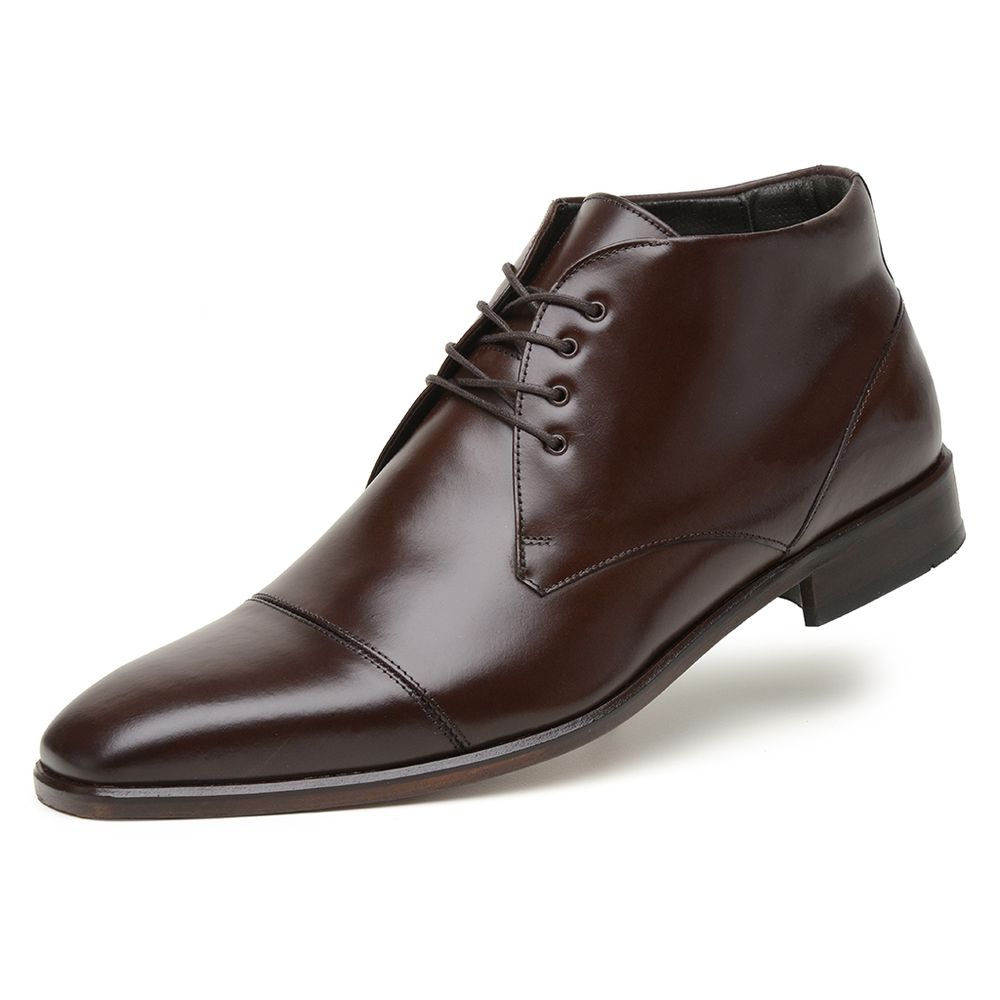 Tamanho Especial Bota Social Masculina Café LI12