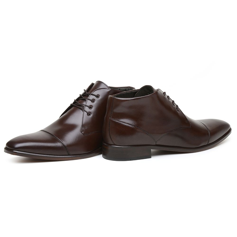Tamanho Especial Bota Social Masculina Café LI12