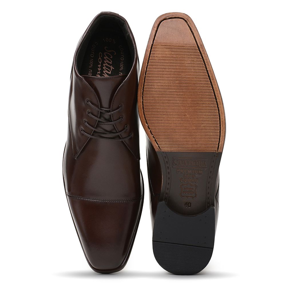 Tamanho Especial Bota Social Masculina Café LI12