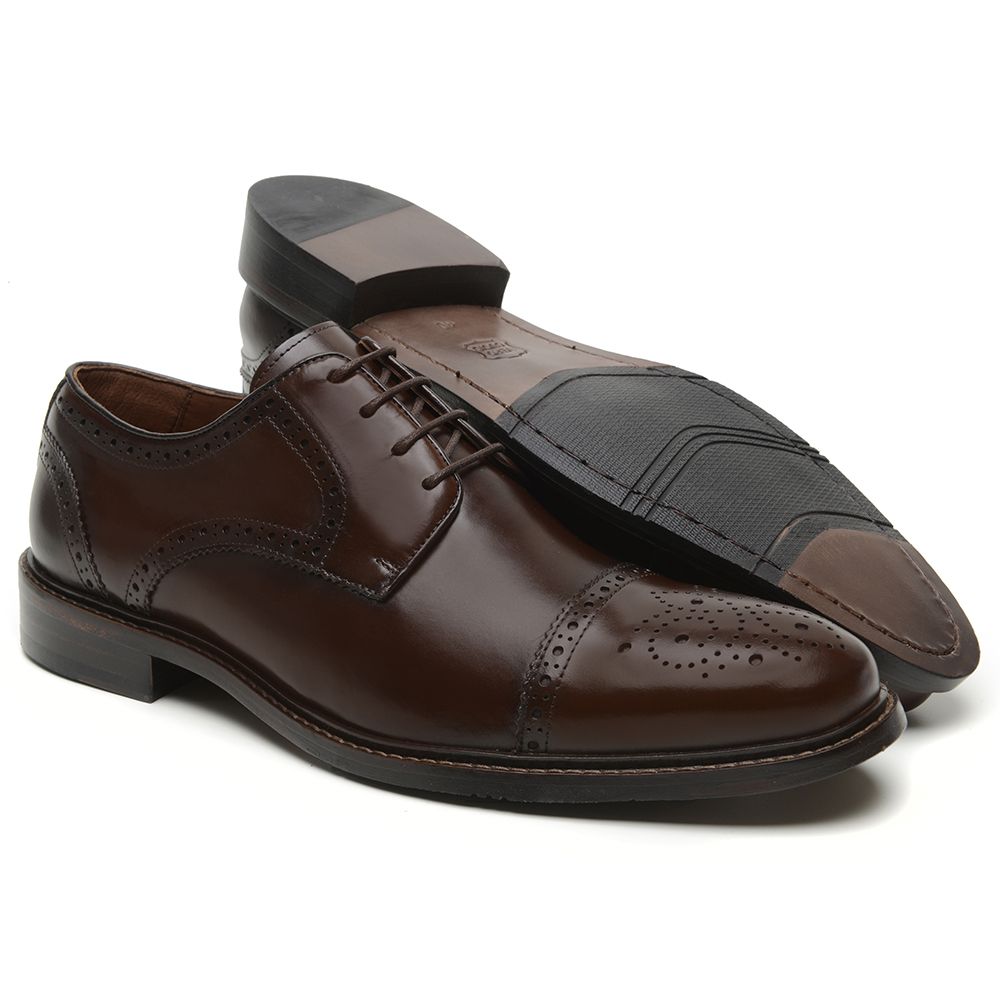 Sapato Derby Brogue Treviso Café