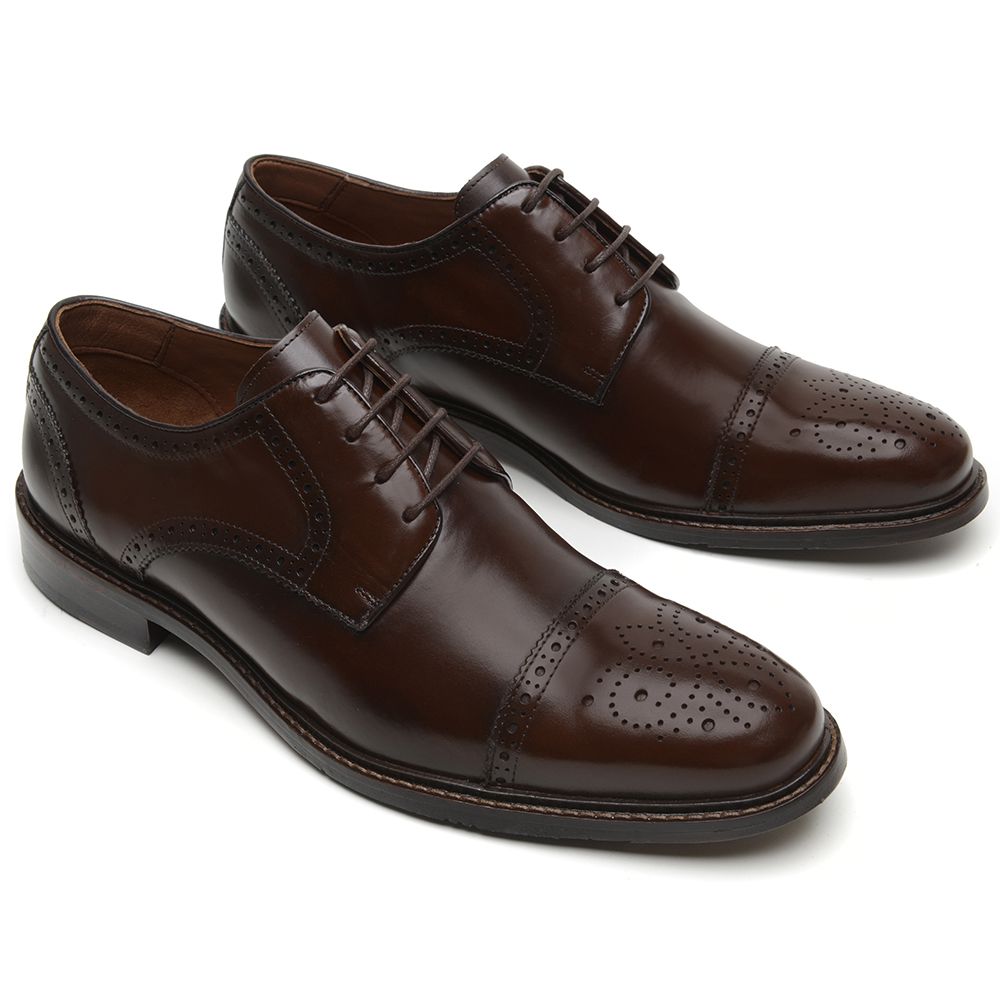 Sapato Derby Brogue Treviso Café