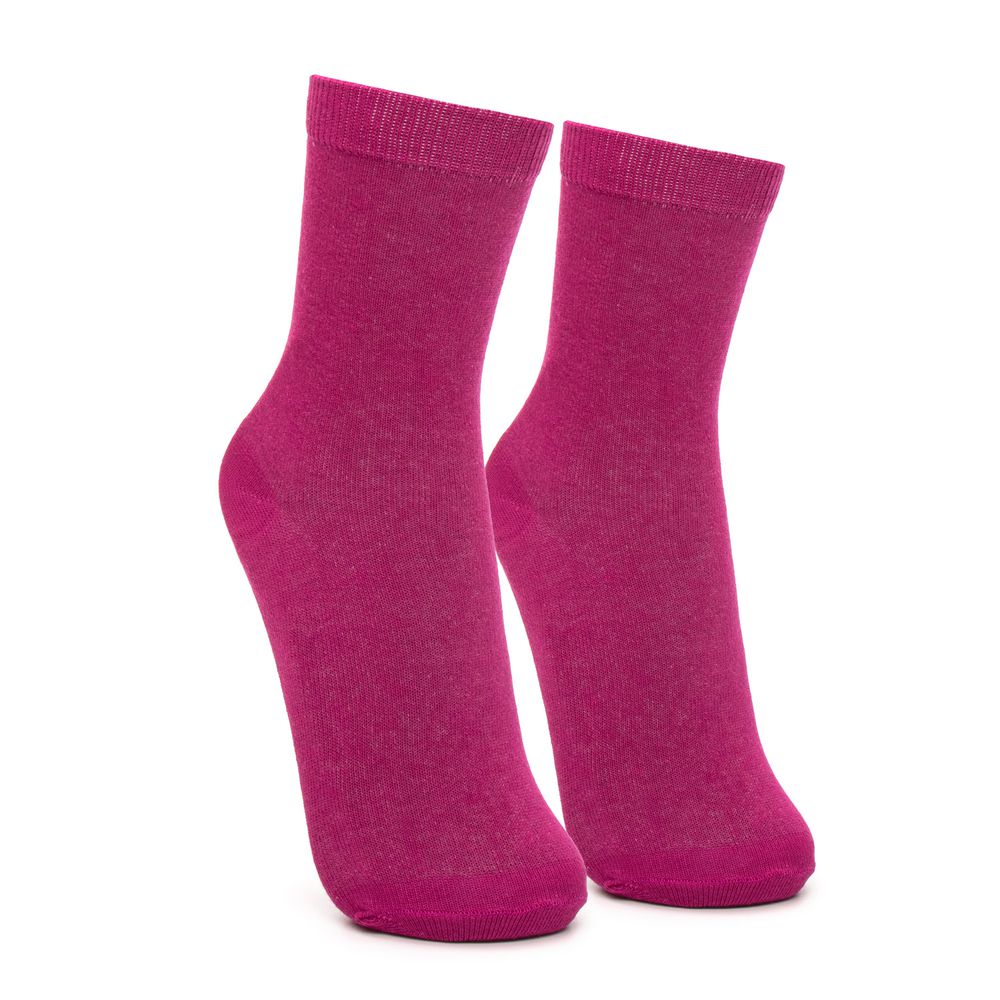 Meia de Algodão Cano Alto Rosa Escuro
