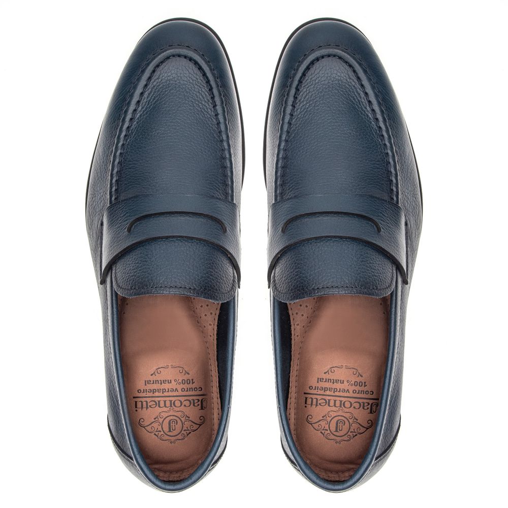 Mocassim Modena Azul Solado de Borracha