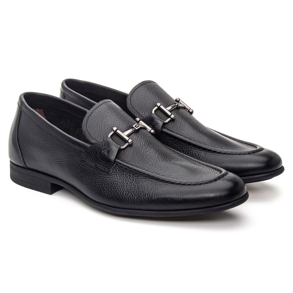 Mocassim Mantova Preto Solado de Borracha