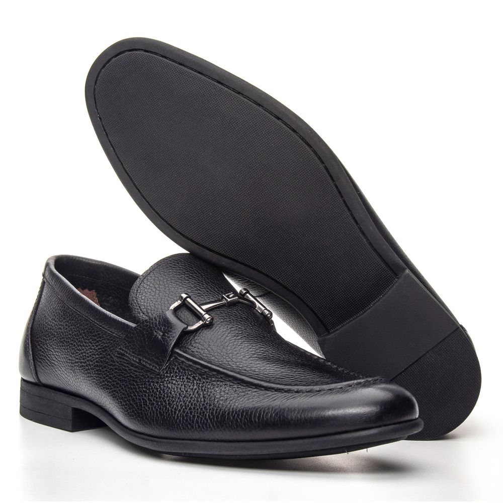 Mocassim Mantova Preto Solado de Borracha