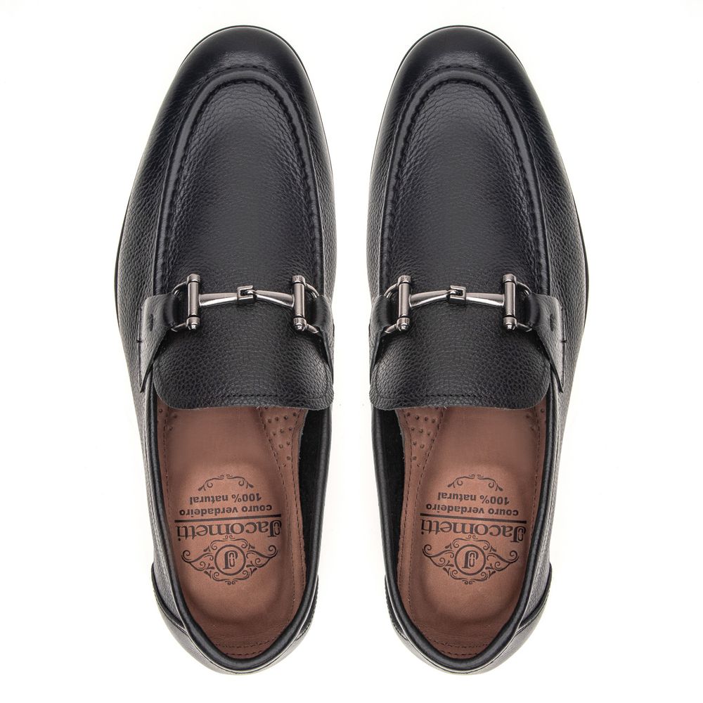 Mocassim Mantova Preto Solado de Borracha