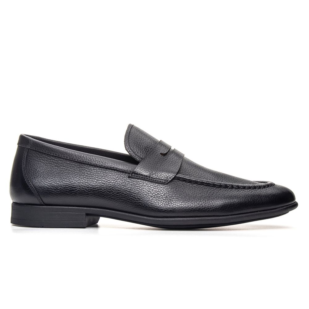 Mocassim Modena Preto Solado de Borracha